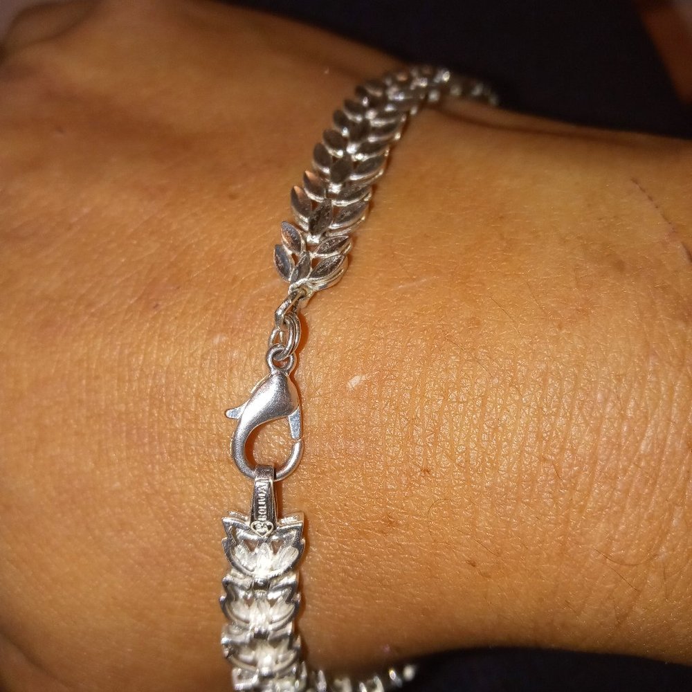 Sterling Leaf Link Bracelet -Bolivia 925